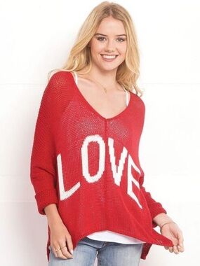 Wooden Ships by Paola Buendia LOVE V-Neck Sweater